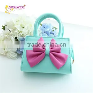 Fashion Blue Color Bow Tie Design Children Tote Bag , Children Shoulder Bag , Little Girls Shoulder Bag thumbnail-1