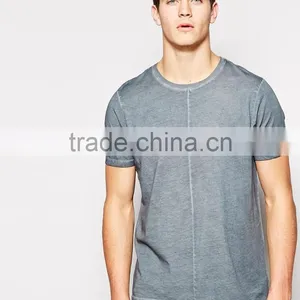 Longline t Shirt Enzyme Wash T-shirt and Step Hem thumbnail-1