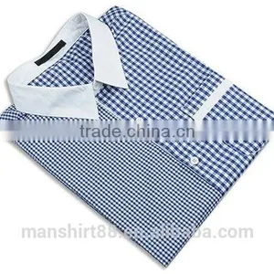 Contrast Color Check Shirts Men Shirts With Pocket thumbnail-1