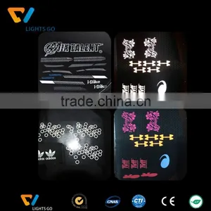Silver Grey Heat Transfer Printing Engraved Reflective Logo for T-shirt Heat Transfer Sticker thumbnail-3