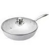 White Aluminum Cookware Frying Pan With Lid , Ceramic Coated thumbnail-1