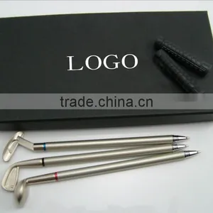 New Promotional Laser Logo High Quality Golf Simulation in Box Set Metal Ballpoint Pen thumbnail-1