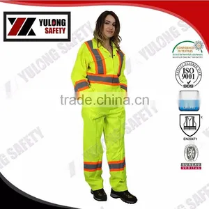 EN 20471 High Visibility Yellow Safety Coverall Used In Roadway thumbnail-6