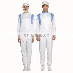 White Unisex 100%Polyester Food Processing Uniform for Food Factory thumbnail-3