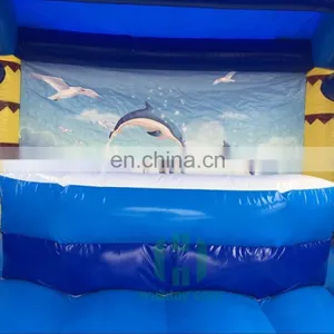 Sea Blue Dolphin Kids Bouncy Castle PVC Tarpaulin Inflatable Castle Prices thumbnail-4