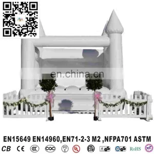 New White Jumping Bouncy House Inflatable Castle With Tent for Wedding thumbnail-2