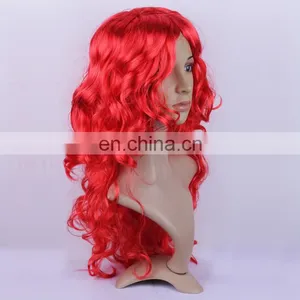 Party Wigs,red Long Wave Syntheic Wig for Carnival P-W187 thumbnail-2
