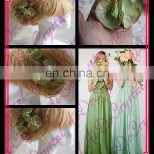 Aidocrystal Green Flower Hair Trim Piece Hair Clip,green Hair Piece Pins Floral Tiaras thumbnail-1