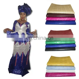 2017 Latest Fashion Jacquard Textile Cotton Knitted Printed Fabric African Bazin Embroidery Design Dress thumbnail-1