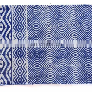 Ethnic Rugs Indian Hand Blocked Print Area Rug 4X6 Hand Woven Dhurrie Runner Rug thumbnail-3
