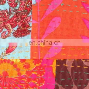 Cotton Handmade Multi Patch Work Ethnic Cushion Cover Throw Pillow Case thumbnail-2