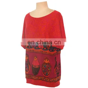 2017 Middle Aged Plus Size Women Tshirt Russian Doll thumbnail-3