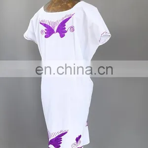 2017 Latested Arrived Short Sleeve Peacock Design Mexican Bohemian Embroidered Dress thumbnail-2