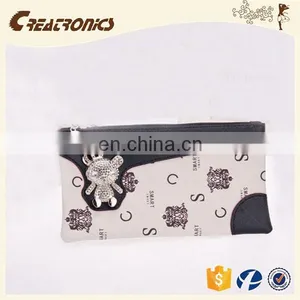 CR Low MOQ Requirements Multicolor Surface Inlaid Lovely Little Bear Black Stylish Noble Women's Wallets thumbnail-1