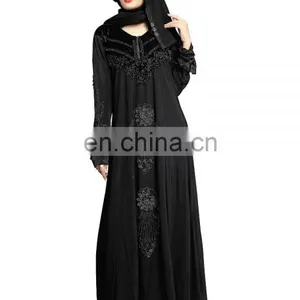 Women's Casual Wear High Quality Stretchable Embroidery Abaya Burkha 2017 ( Islamic Wear Burqas ) thumbnail-1