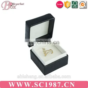 Custom Leather Jewelry Ring Box With Velvet Insert thumbnail-3