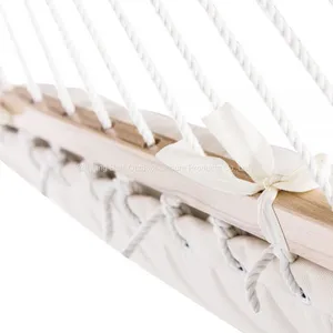 Quilted Fabric Hammock With Pillow and Spreader Bars thumbnail-4