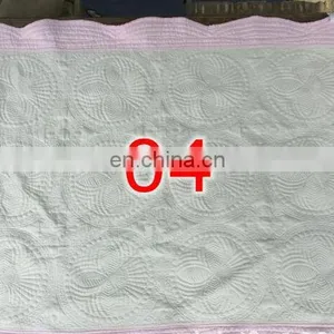 36*46inch INS Embroidery 100% Cotton BABY QUILTS Blanks Blanket Scalloped Quilted Baby Blanket Shower Cover Gift for Baby thumbnail-6
