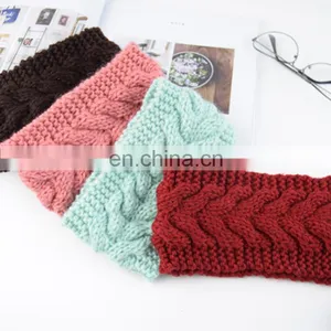 China Supplier Fashion Different Style Blue Purple Flexible Knitted Winter Hair Wool Band Band thumbnail-6