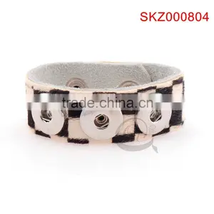 Lovely Jewelry Handmade Genuine Leather Snap Bracelet for Men SKZ000801 (custom Logo) thumbnail-4