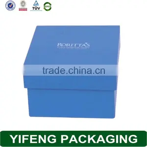 Logo Silver Foil Wholesale Blue Handmade Paper Watch Box thumbnail-3