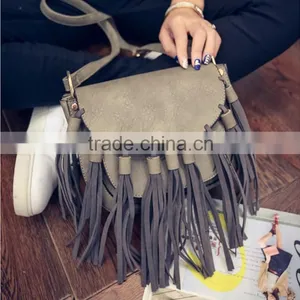 C89204A Fashion Women Suede Fringe Shoulder Bags Tassel Bags Wholesale Handbags thumbnail-1