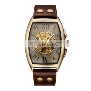 SHENHUA 9868 Simple Sports Automatic Mechanical Watch Leather Strap Analog Display Luxury Watches Men thumbnail-1