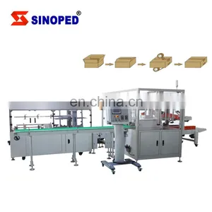 Automatic Hotmelt Or Tape Square Cases Pack Carton Cardboard Box Erecting Forming Machine Carton Erector thumbnail-2