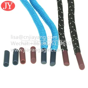 Blue Plastic Aglet Round Polyester Drawstring Lace Aglet Plastic Shoelace Aglet Tipping thumbnail-4