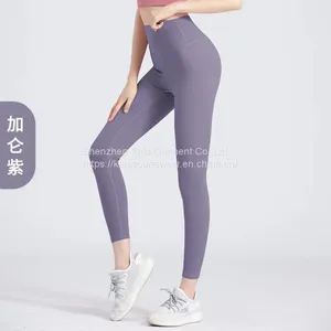 Gym Yoga Active Wear Sportswear Women Solid Color Yoga Pants Sports Suit Workout Clothing thumbnail-3