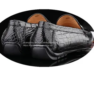 Thailand Crocodile Leather Shoes Men's Genuine Leather Breathable Beanie Shoes Authentic Business Casual Shoes British Tide thumbnail-2