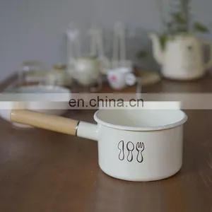 Poland Small Colorful Flower Pattern Kitchen Dual Purpose Enamel Milk Pot thumbnail-5
