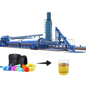 Small Big Scale DOING Waste Tire Plastic To Diesel Recycling Machine For Sale thumbnail-1