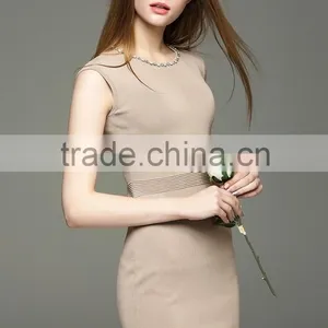 2016 New Arrival Knit Beaded Dress Slim Hip Hop Sleeveless Dress With Modern Beading Design thumbnail-6