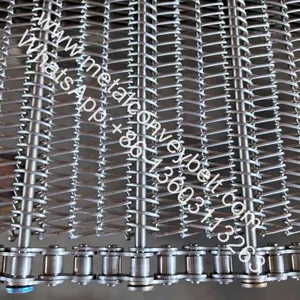 Food Drying Belt Custom Made Stainless Steel Metal Spiral Wire Mesh Conveyor Belt With Chain Driven thumbnail-2