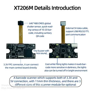 XT206M Biometric Payment System TTL Barcod Scanner QR Code Scanner Kiosk Mini Engine thumbnail-4
