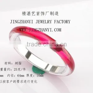 Thin Red Glossy Effect USA Style Resin Jewelry Bangle thumbnail-1