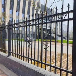 Decorative Galvanized Steel Ornamental Fence Panel for Garden and Pedestrian Guardrail thumbnail-1