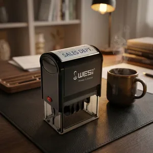 Custom Logo Auto Date Stamp 33x55mm Self-Inking Adjustable Calendar Business Correspondence Contract Management Made Plastic thumbnail-1