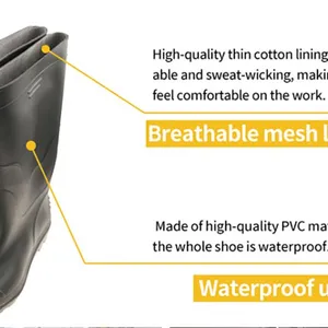 Waterproof PVC Rain Boots for Long Wearing Comfort for Hardware Wholesalers Distributor Supply Program for Agriculture Cleaning and Daily La thumbnail-1