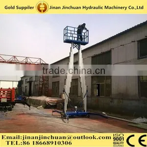 Telescopic Aluminum Double Man Hydraulic Lift Table/skylift Hydraulic Electric Man Lift thumbnail-1