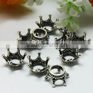 Lead Free Nickle Free Pdora Crown Shape Zinc Alloy Beads for Bracelets and Necklaces thumbnail-6