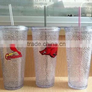 PBA Free Plastic Double Wall Insulated Ice Mugs Freezer Beer Cup With Ice Gel thumbnail-3