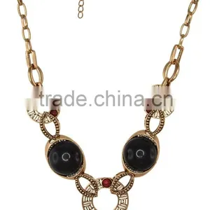 Anitque Look Faux Gem Metal Statement Necklace thumbnail-1