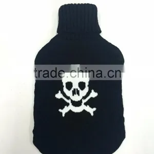 2015 New Design Embroidery Rock and Roll Skeleton Knitted Hot Water Bottle Cover thumbnail-1