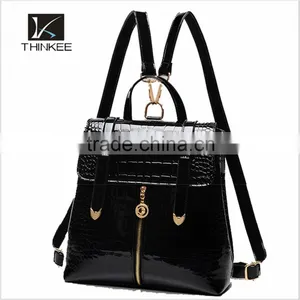 Girls Luxury Pu Leather Crocodile Backpack thumbnail-3