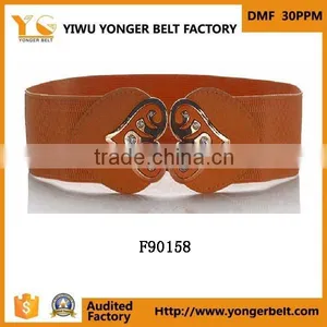 Fashion Brown Wide Waistband Girls Decoration Beautiful Women Elastic Belt thumbnail-1