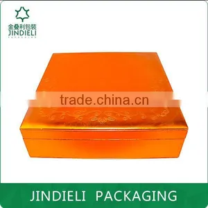 Orange Women Custom Leather Cosmetic Box Packaging thumbnail-1
