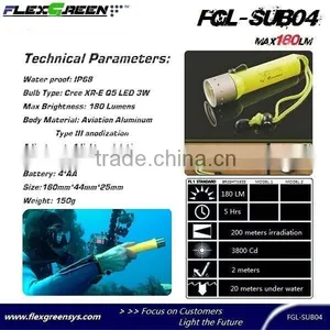 Stainless Steel Head AA Battery q5 LED Diving Torch thumbnail-2