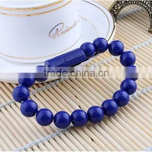 Factory Wholesale Creative Bead Bracelet Cable Micro USB 2.0 Charging Data Cable For Samsung thumbnail-5